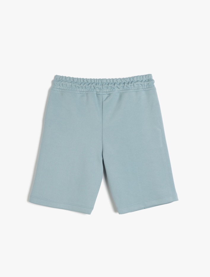 Erkek Çocuk Dikiş Detaylı Beli Lastikli Bermuda Şort