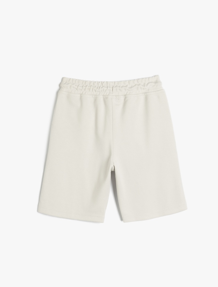 Erkek Çocuk Dikiş Detaylı Beli Lastikli Bermuda Şort