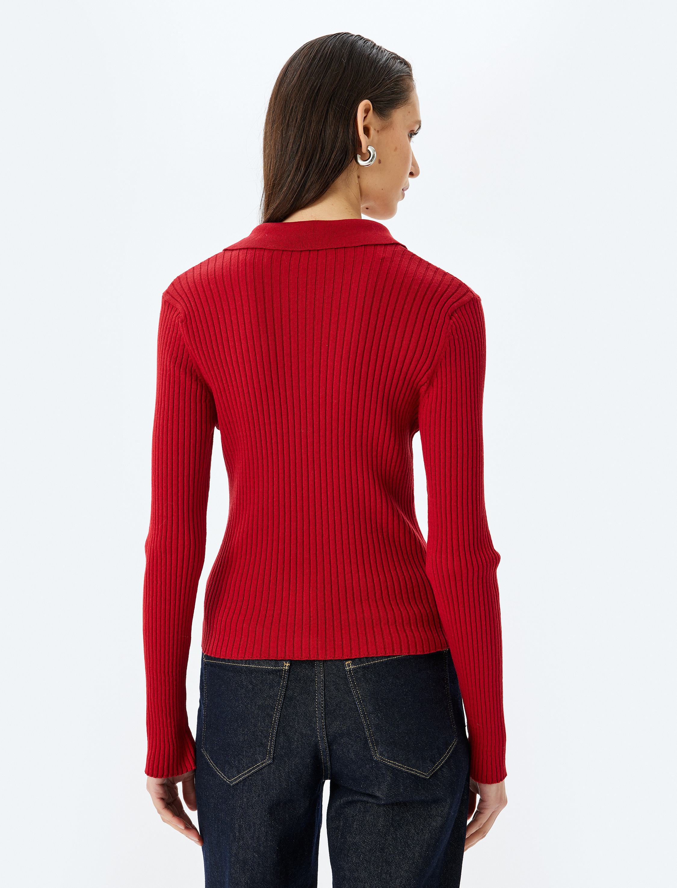   Uzun Kollu Triko Polo Yaka Kazak