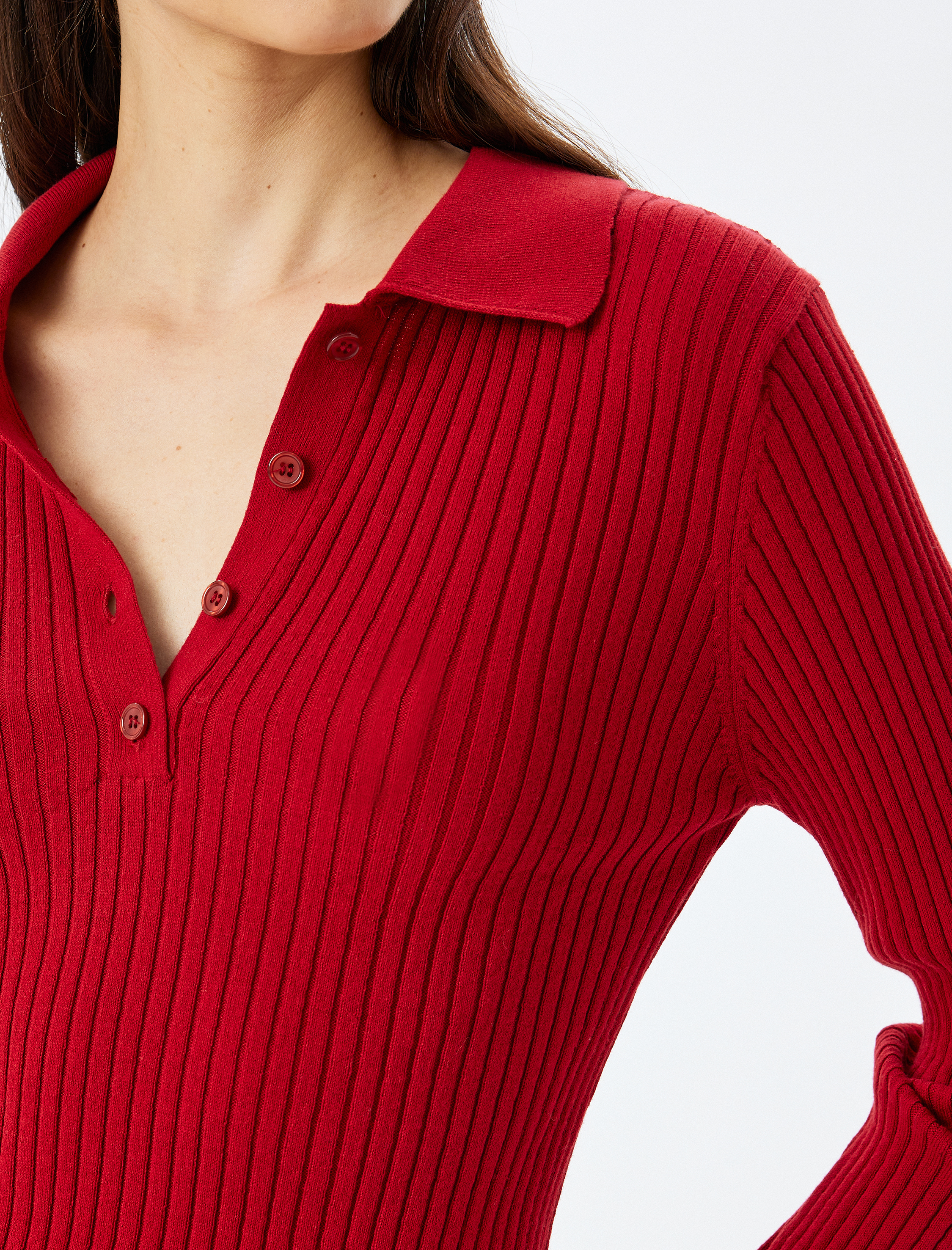   Uzun Kollu Triko Polo Yaka Kazak