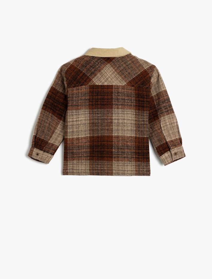 Erkek Bebek Kareli Cep Detaylı Gömlek