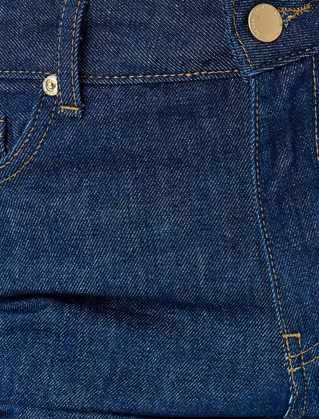 Normal Bel Bol Kalıp Geniş Paça Kot Pantolon -  Wide Leg Jeans_5