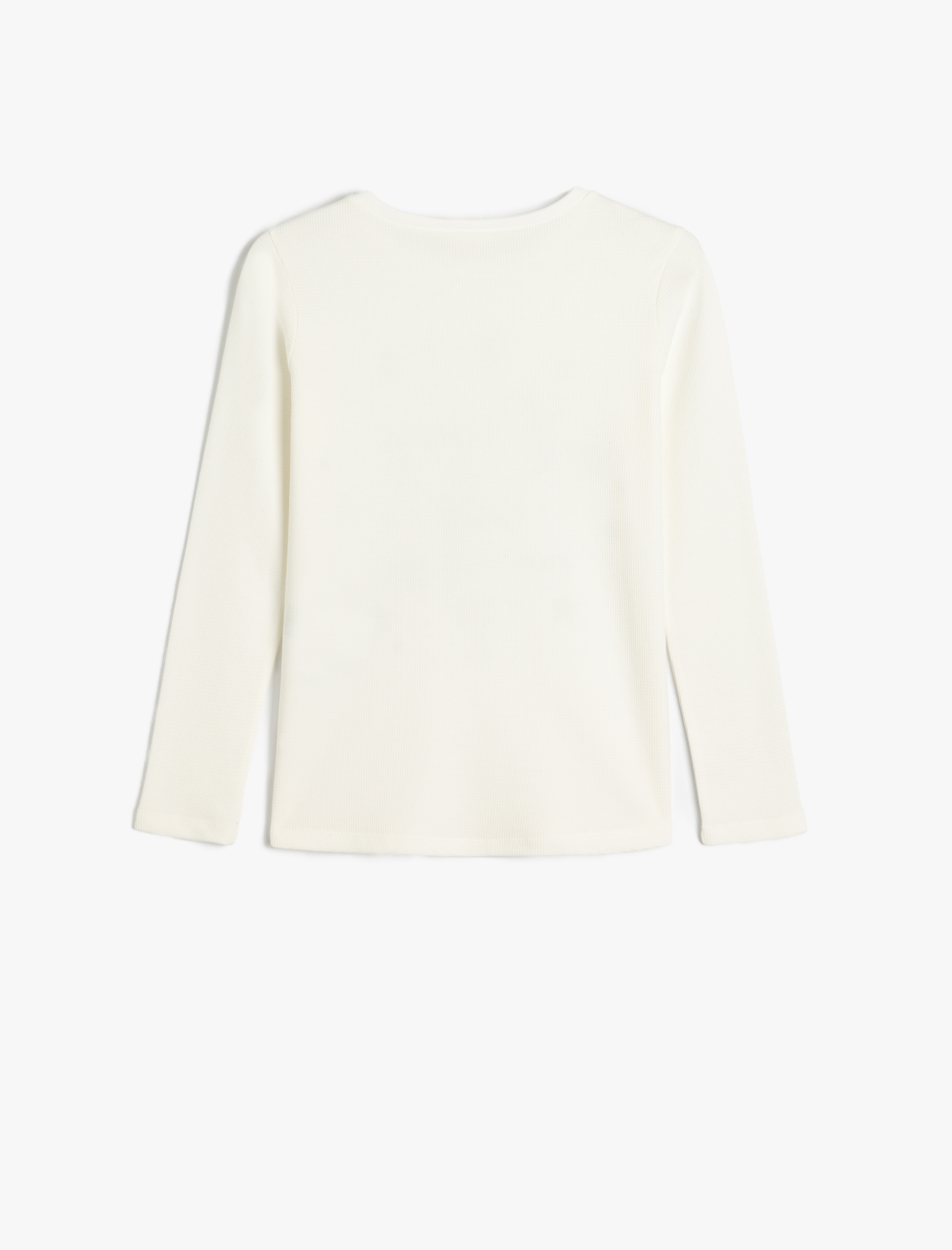  Kız Çocuk Bisiklet Yaka Uzun Kollu Pamuklu Baskılı Tişört