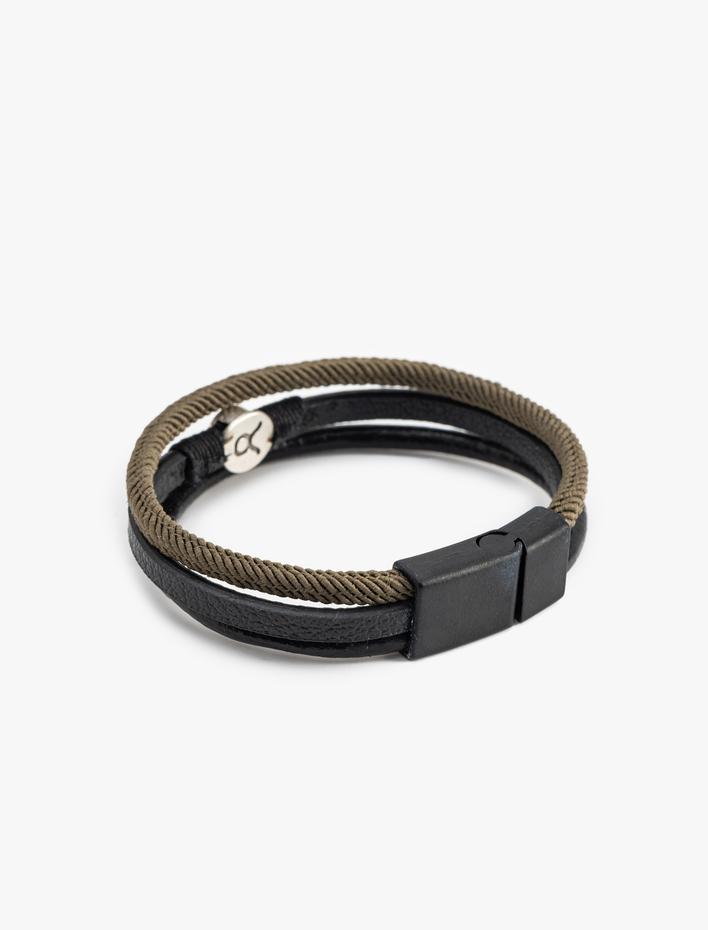 Erkek 3 Sıralı Charm Detaylı Bileklik