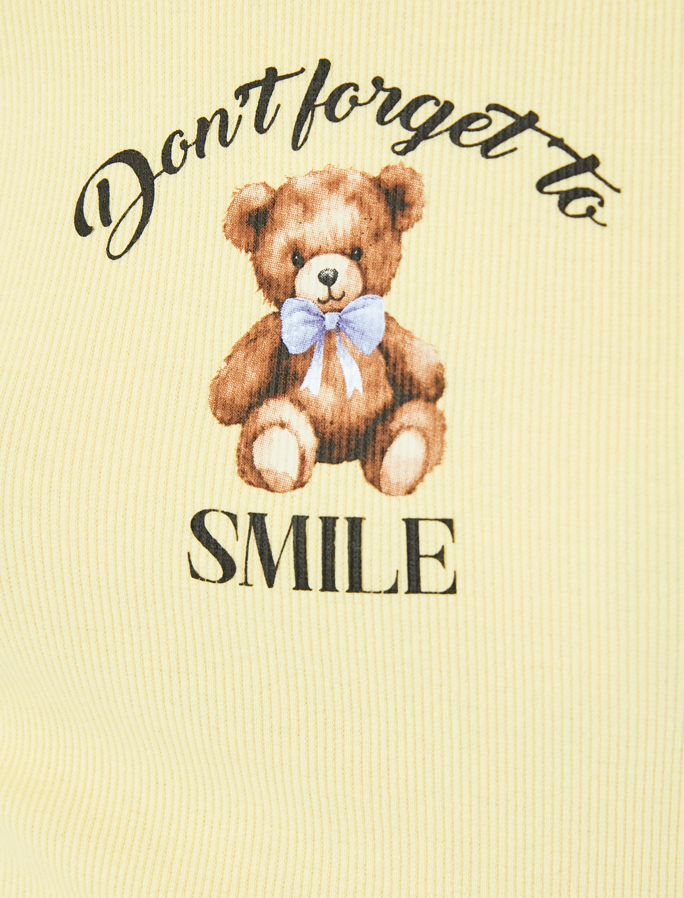   Ayı Baskılı Kısa Kollu Bisiklet Yaka Slim Fit Tişört