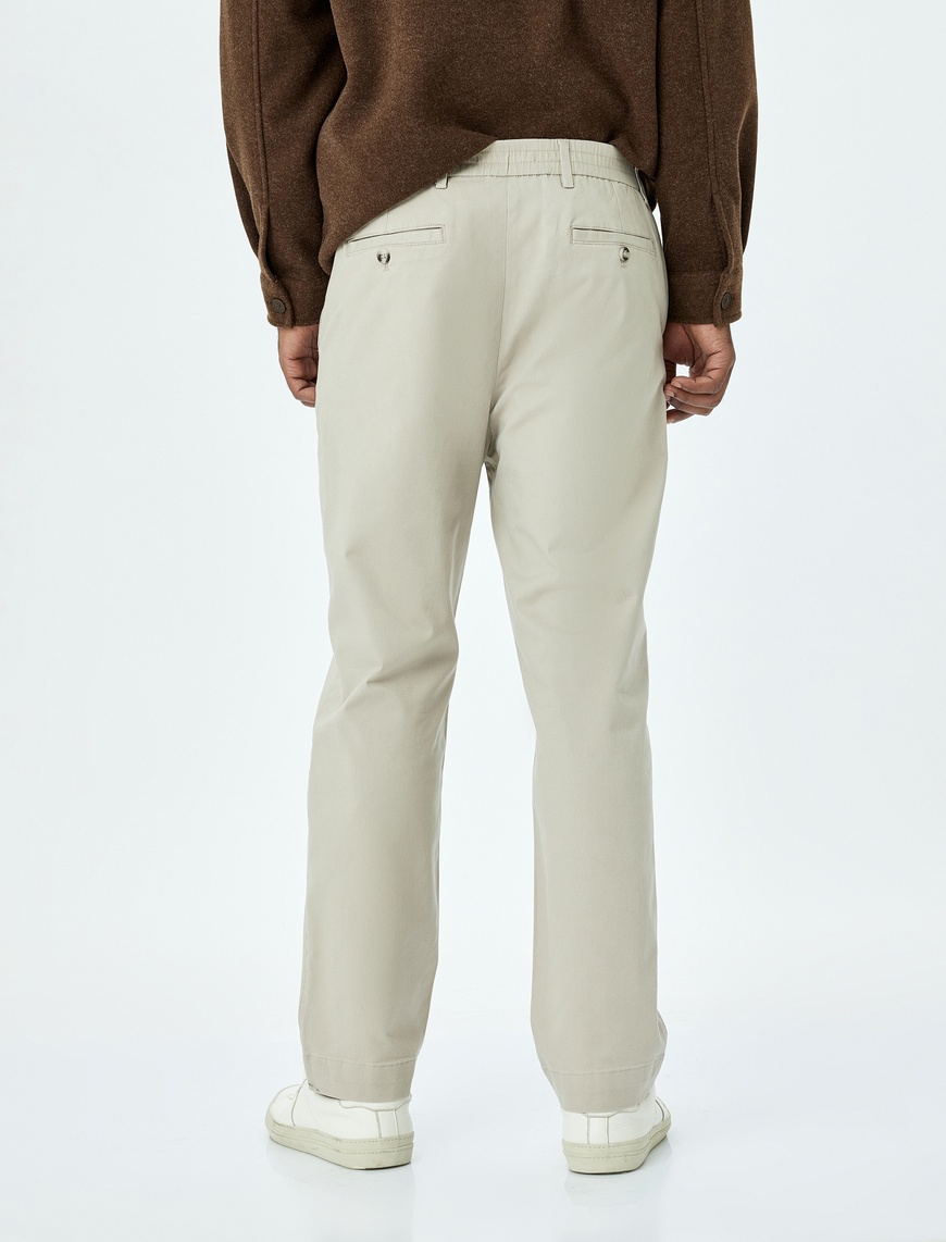   Pamuklu Gabardin Cep Detaylı Chino Pantolon