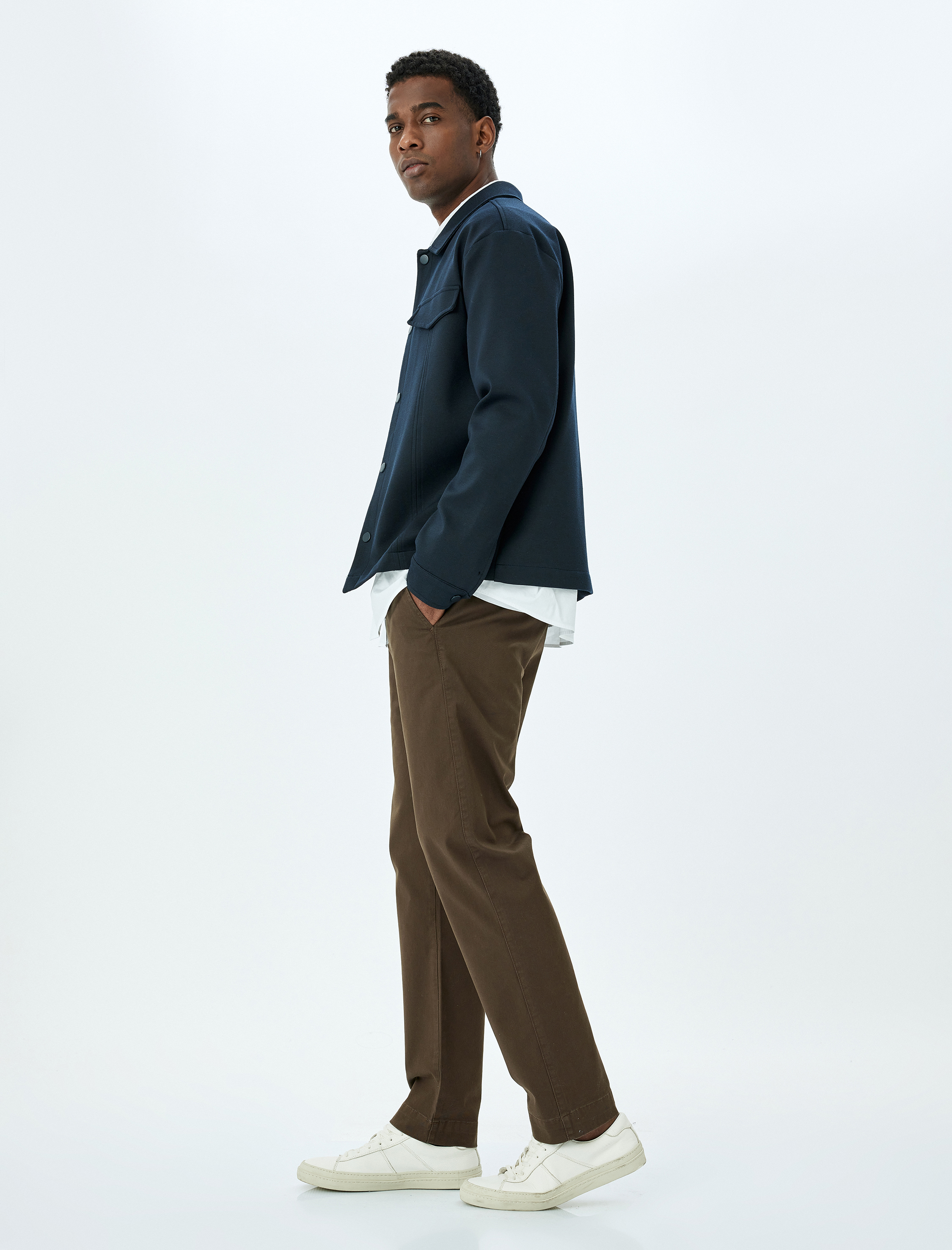   Pamuklu Gabardin Cep Detaylı Chino Pantolon