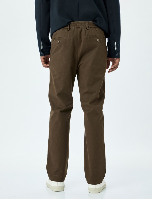 Pamuklu Gabardin Cep Detaylı Chino Pantolon_3