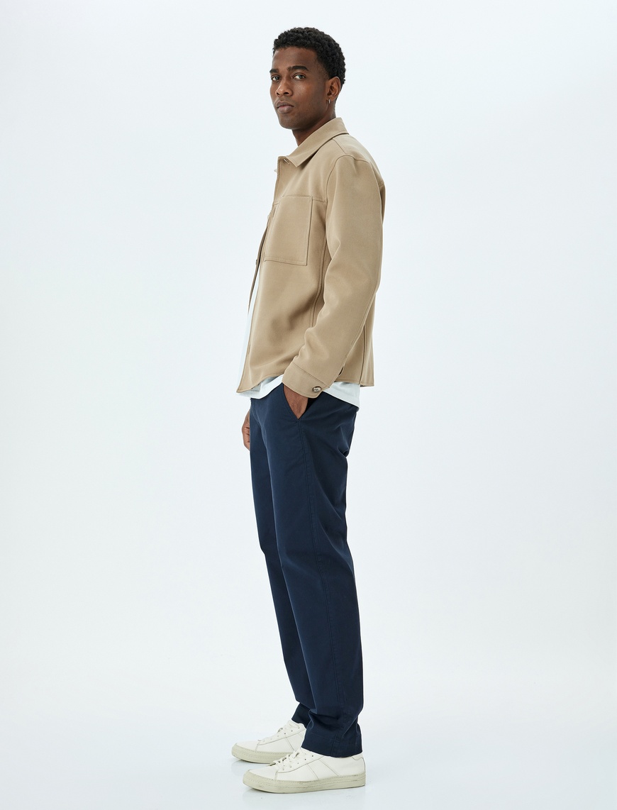   Pamuklu Gabardin Cep Detaylı Chino Pantolon