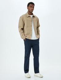 Pamuklu Gabardin Cep Detaylı Chino Pantolon