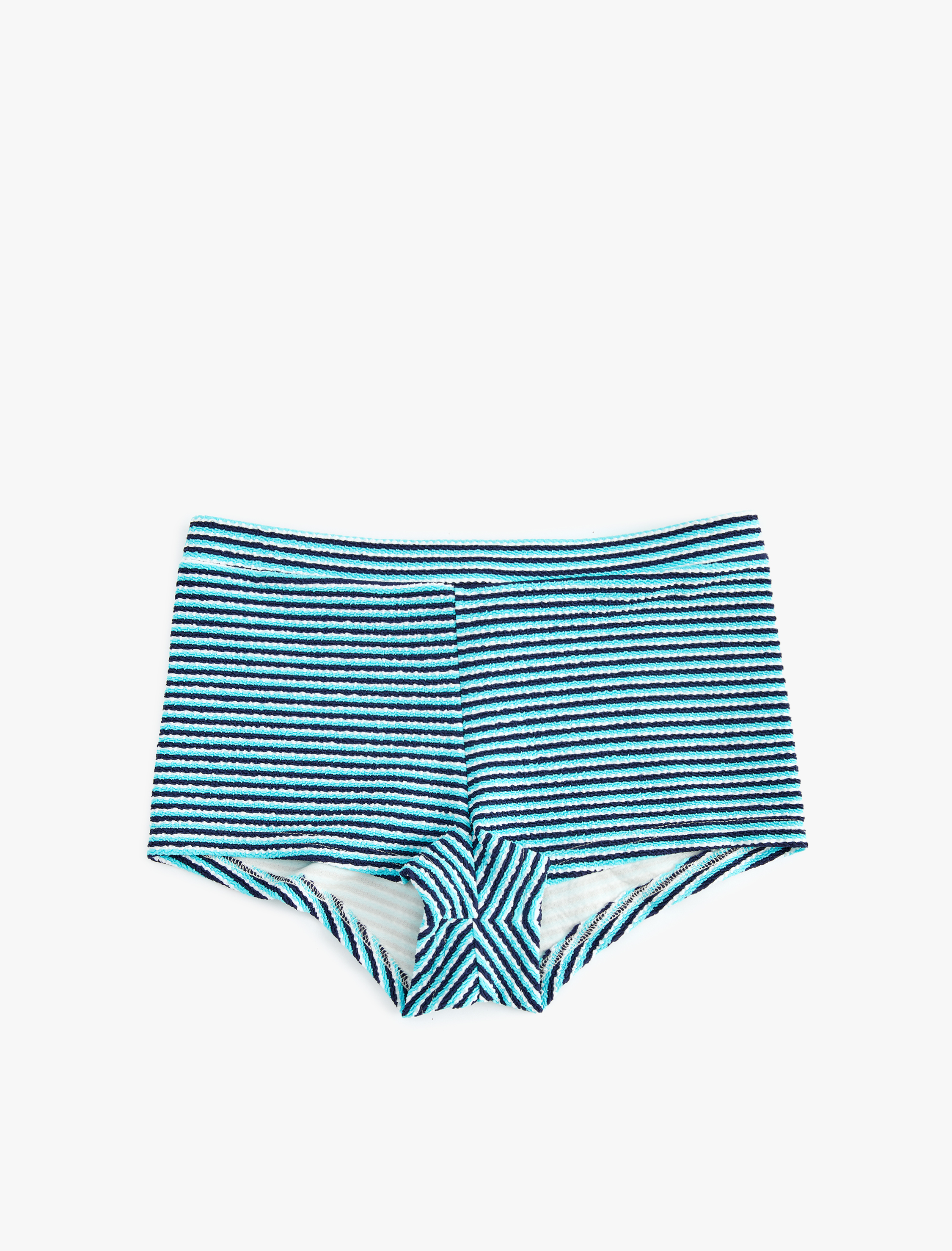 Koton Kadın Çizgili Yüksek Bel Şort Bikini Altı -1
