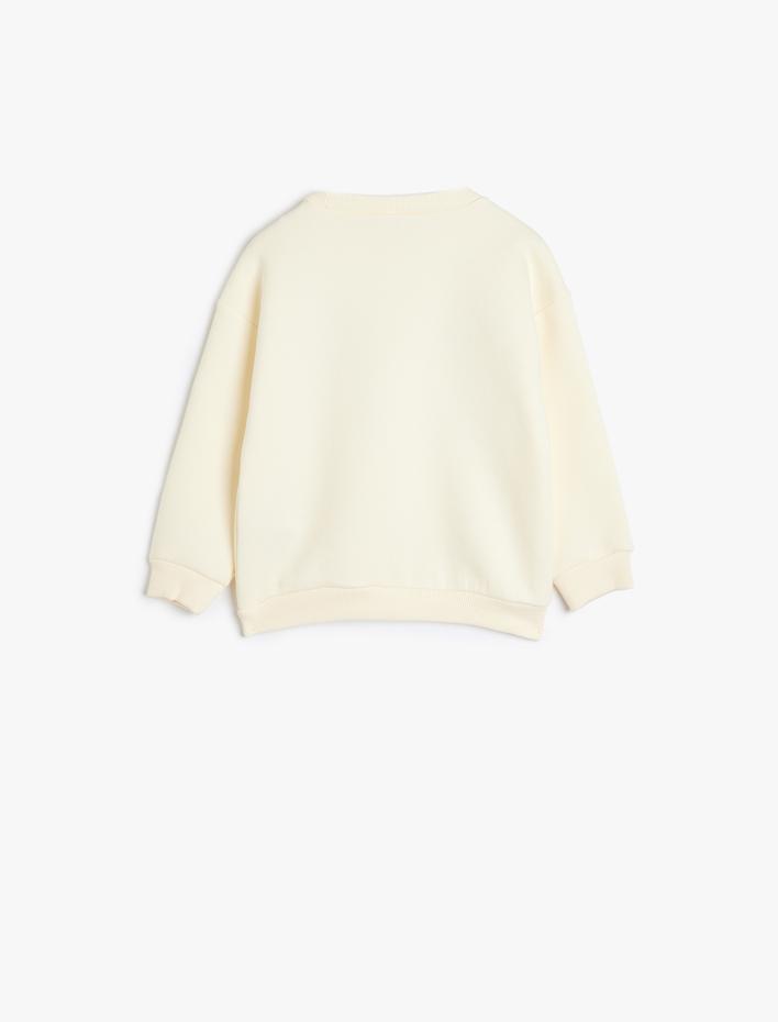 Erkek Bebek Doğa Temalı Bisiklet Yaka Baskılı Şardonlu Sweatshirt