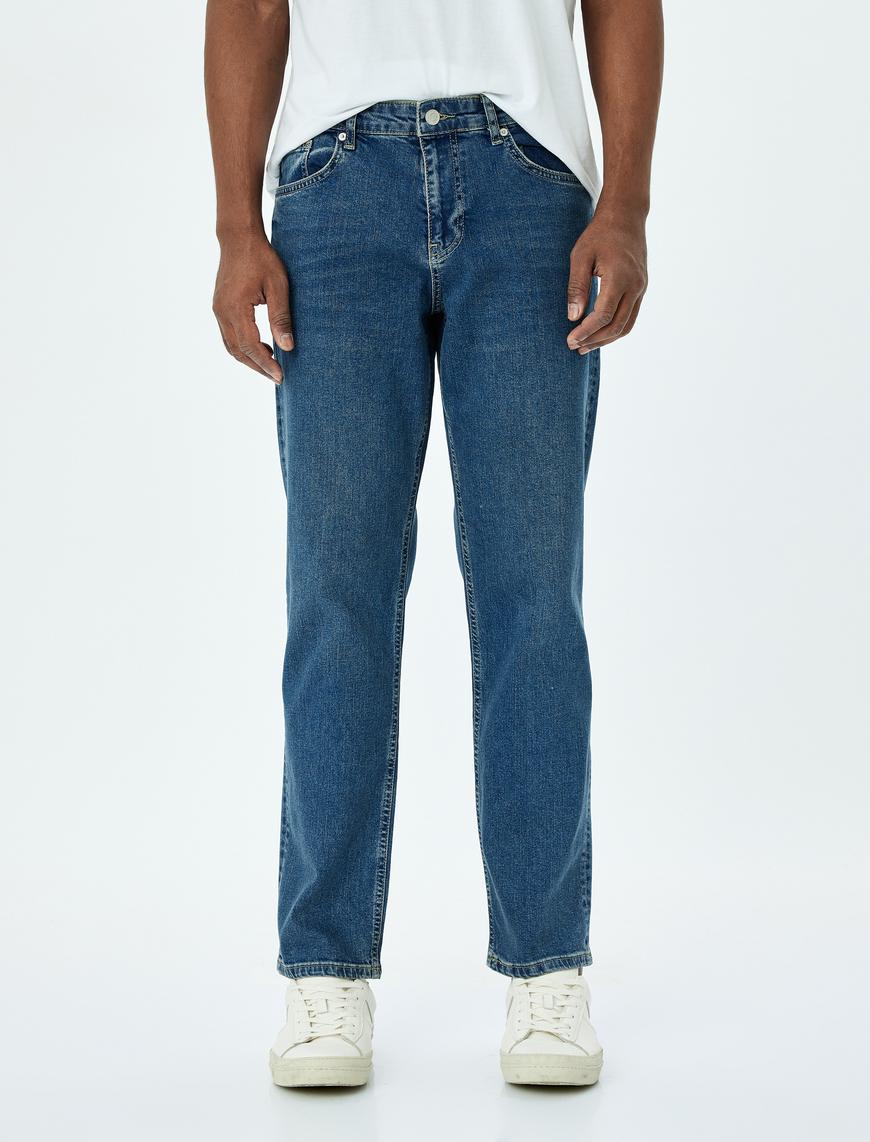   Normal Bel Straight Fit Kot Pantolon - Mark Jean