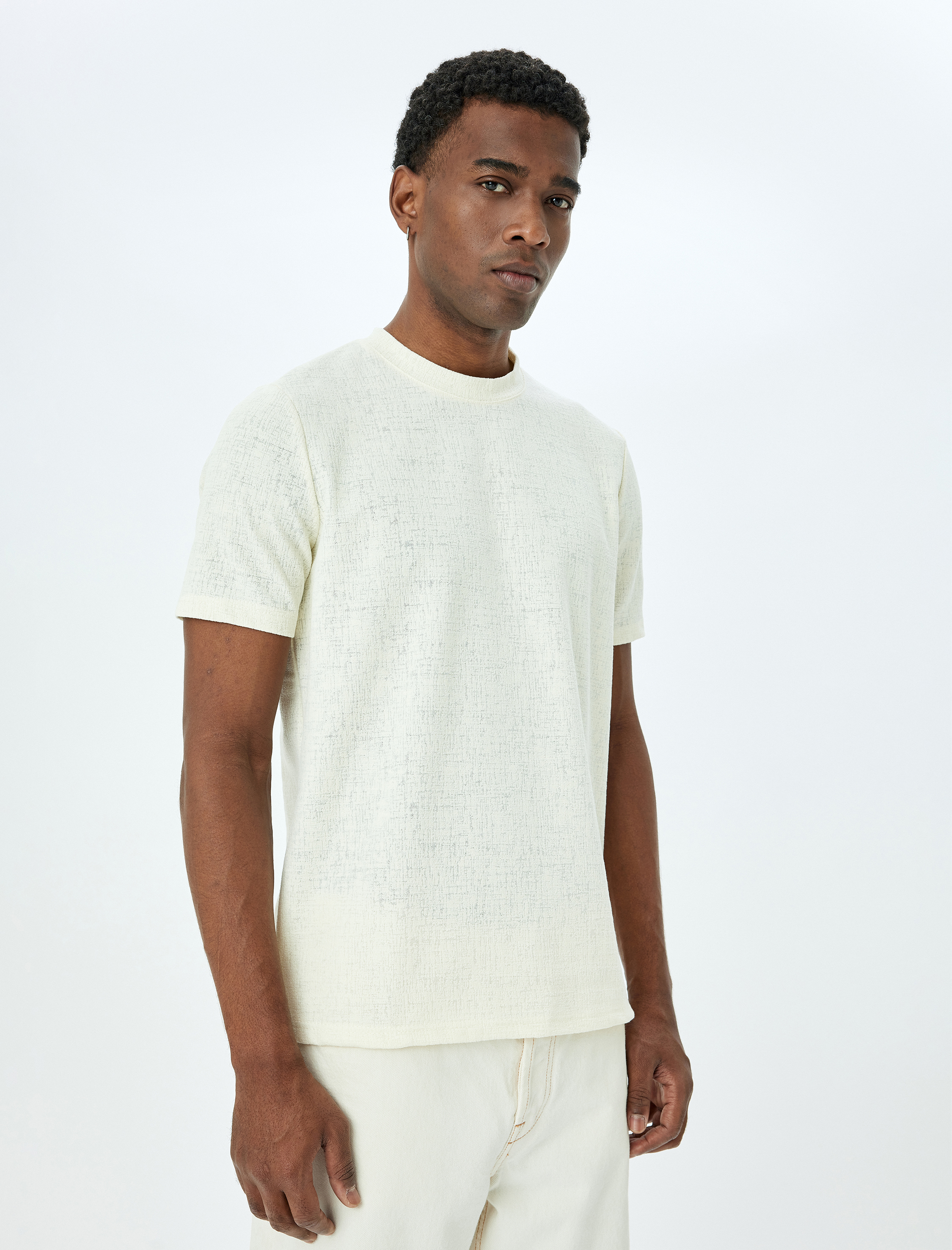   Kısa Kollu Pamuklu Regular Fit Bisiklet Yaka Tişört