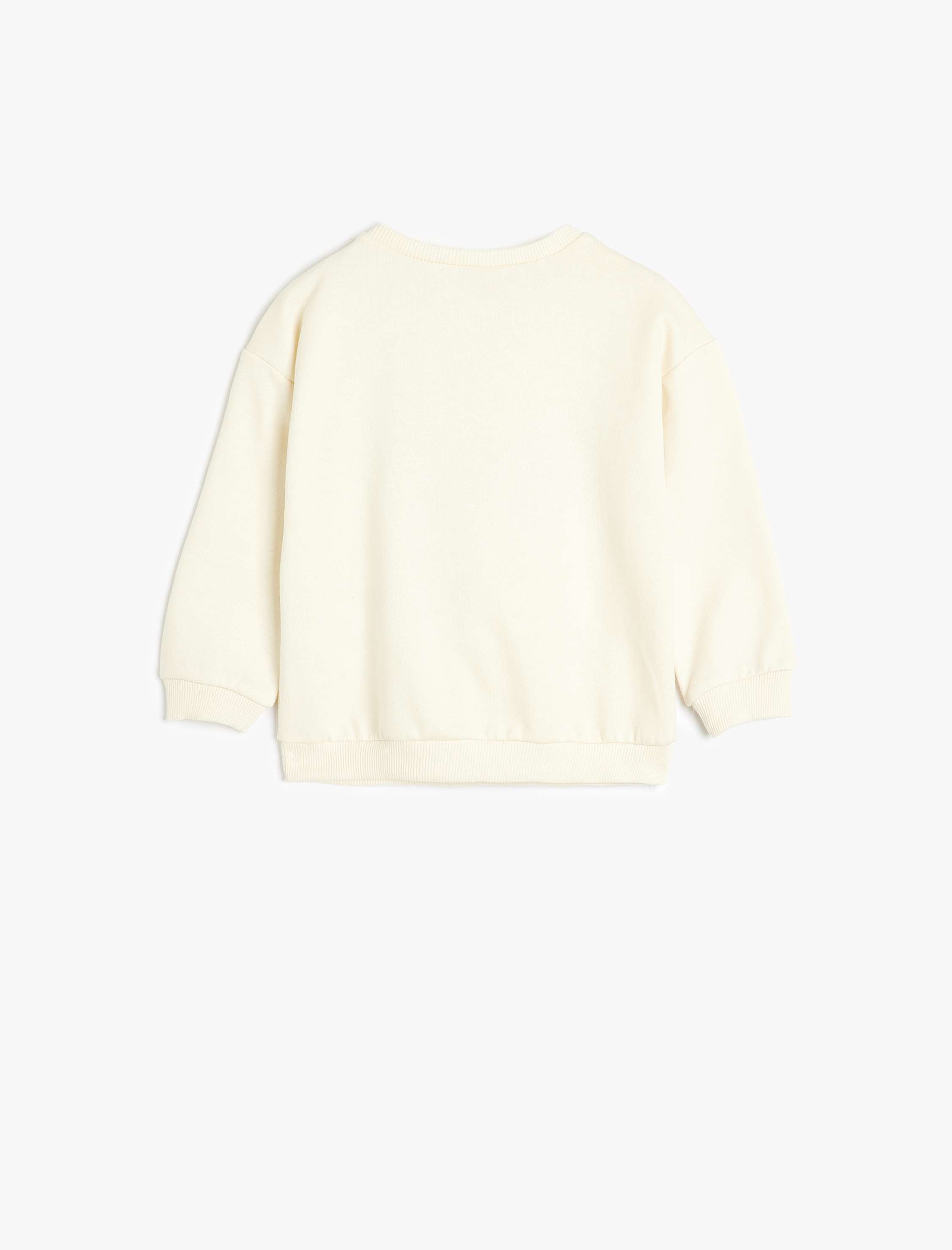  Erkek Bebek Palmiye Baskılı Bisiklet Yaka Uzun Kollu Pamuklu Şardonlu Sweatshirt