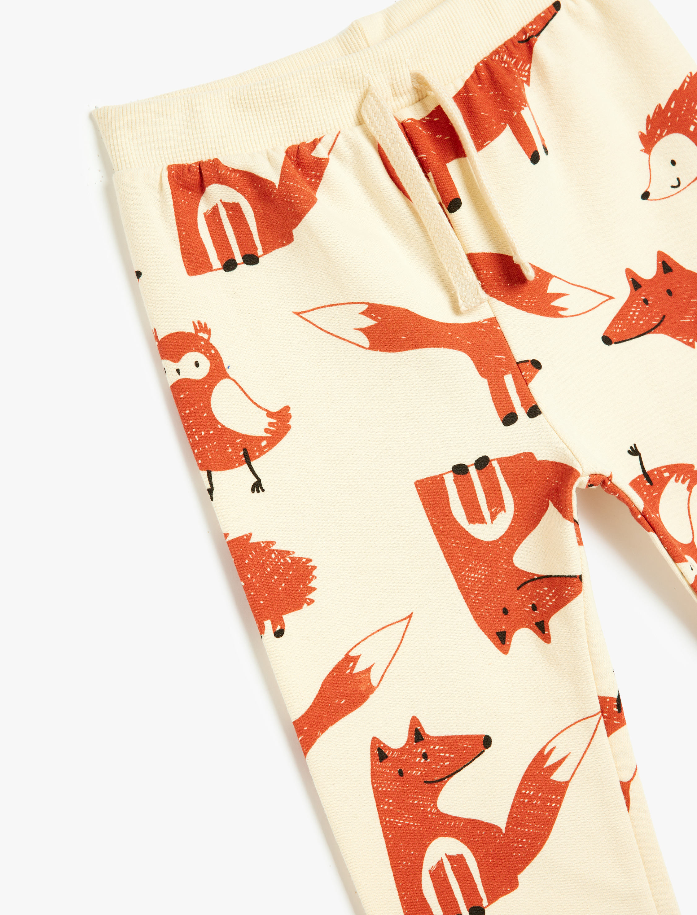  Erkek Bebek Pamuklu Hayvanlar Baskılı Şardonlu Eşofman Altı