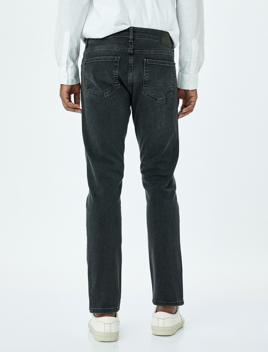   Normal Bel Cepli Pamuklu Slim Fit Kot Pantolon - Brad Jean