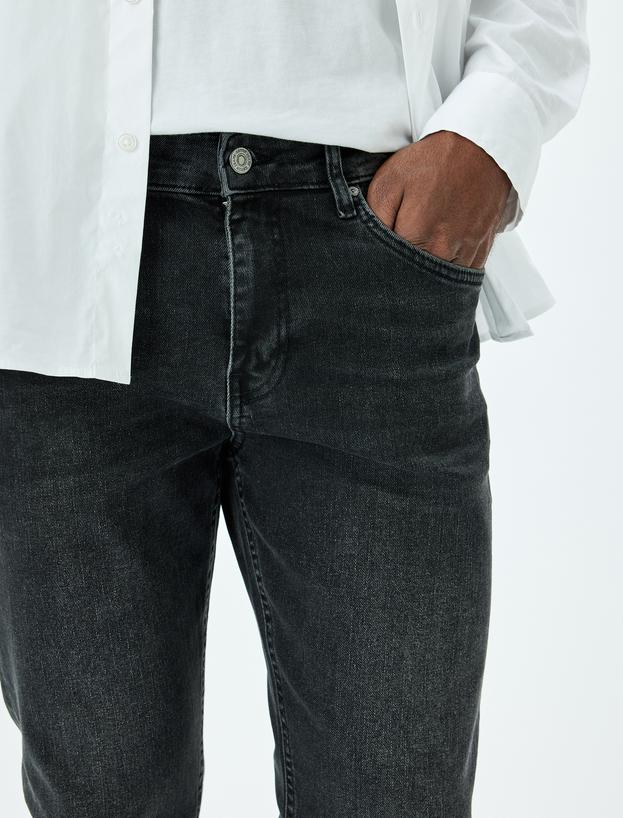 Normal Bel Cepli Pamuklu Slim Fit Kot Pantolon - Brad Jean_4