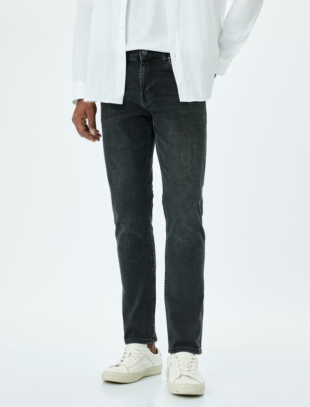 Normal Bel Cepli Pamuklu Slim Fit Kot Pantolon - Brad Jean_2