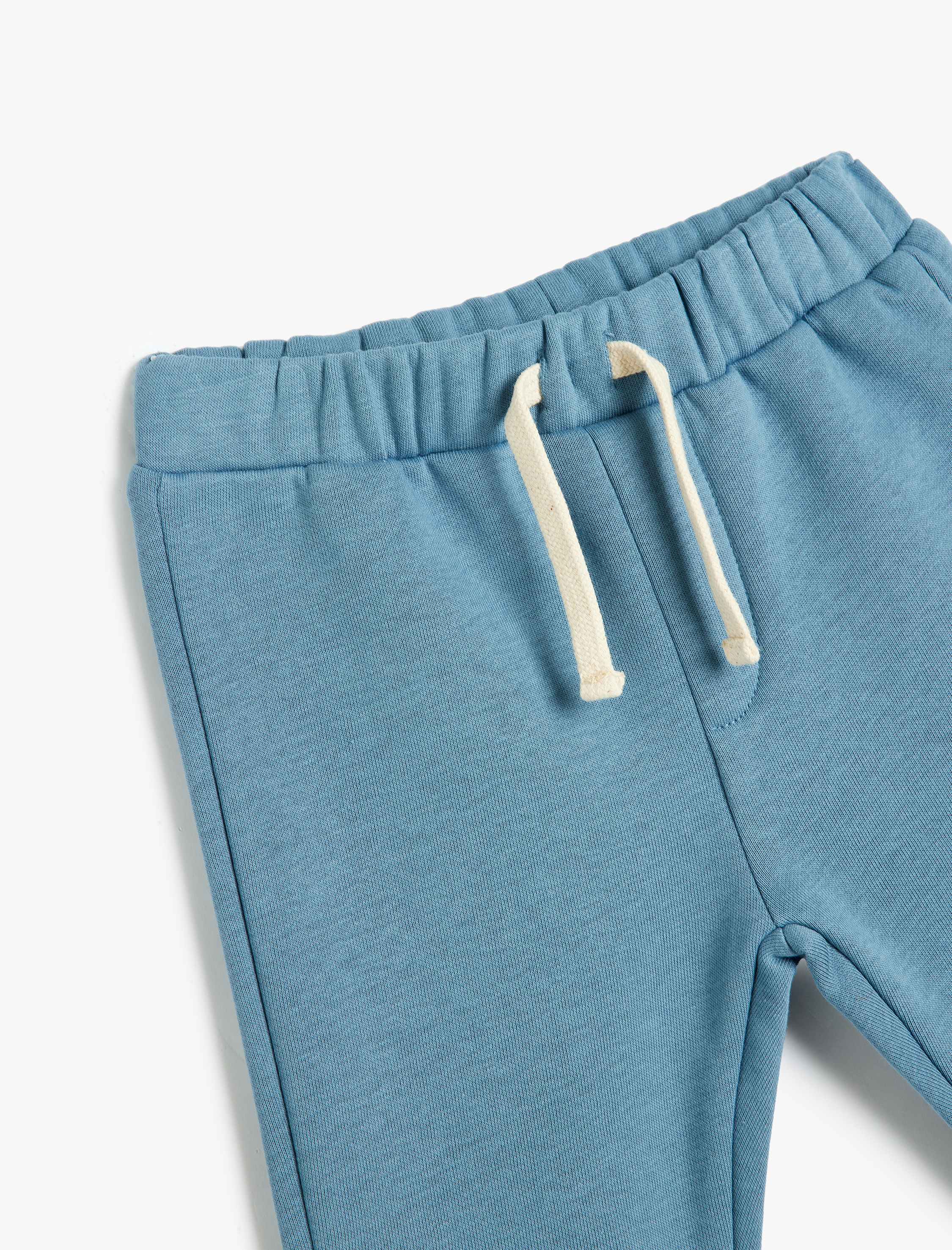  Erkek Bebek Beli Bağcıklı Pamuklu Şardonlu Jogger Eşofman Altı