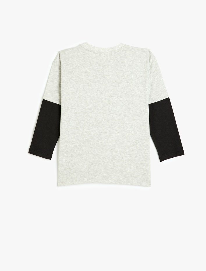 Erkek Çocuk Daffy Duck Baskılı Lisanslı Bisiklet Yaka Uzun Kollu Pamuklu Tişört