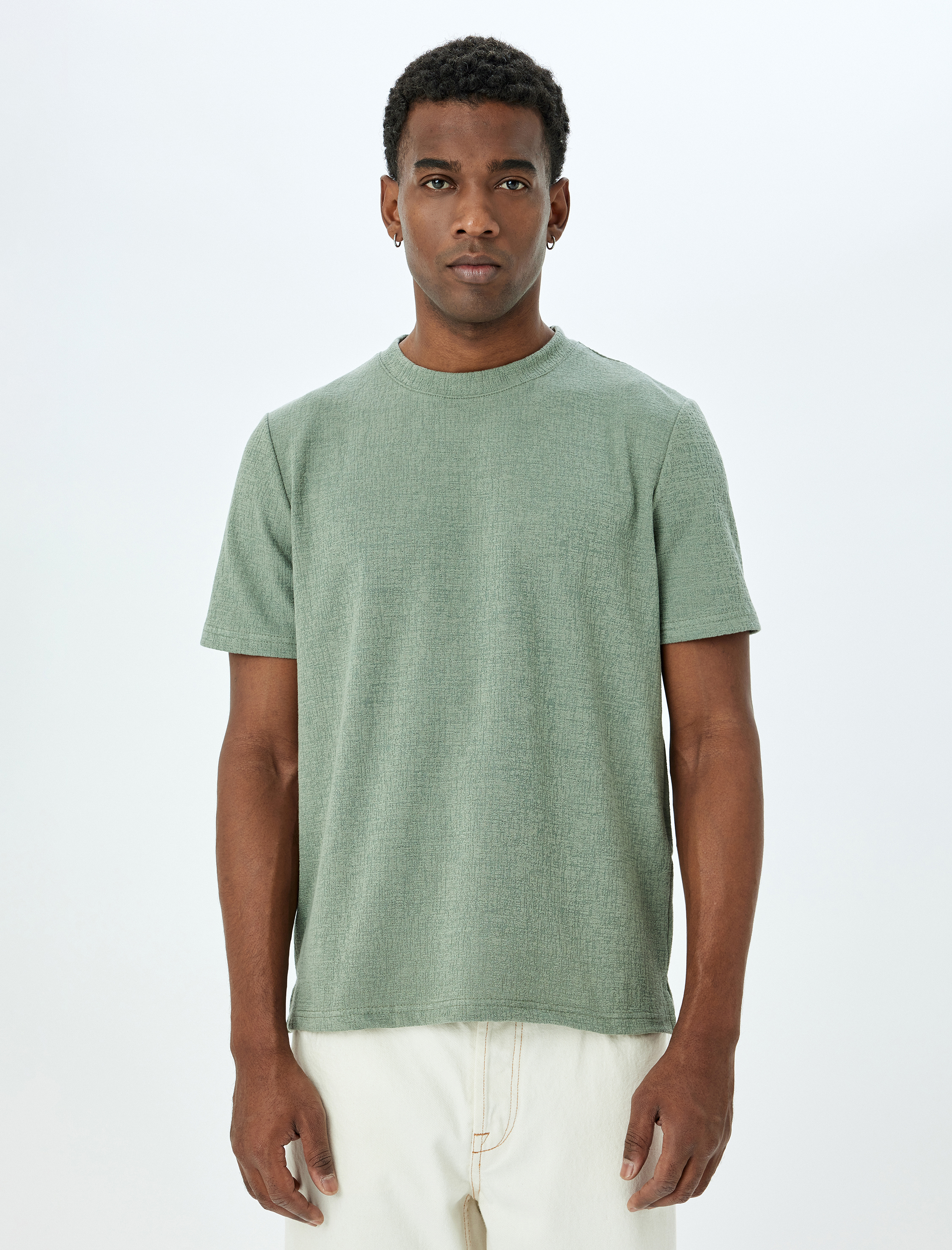   Kısa Kollu Pamuklu Regular Fit Bisiklet Yaka Tişört