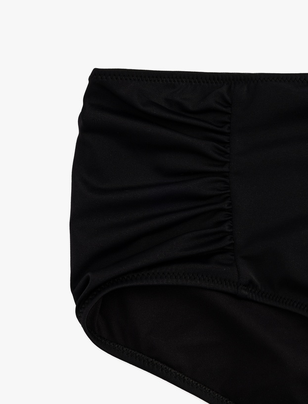 Drape Detaylı Yüksek Bel Bikini Altı_2