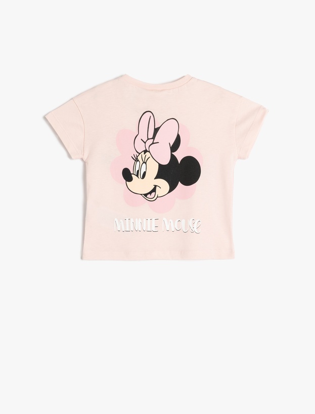 Minnie Mouse Baskılı Lisanslı Kısa Kollu Pamuklu Tişört_1