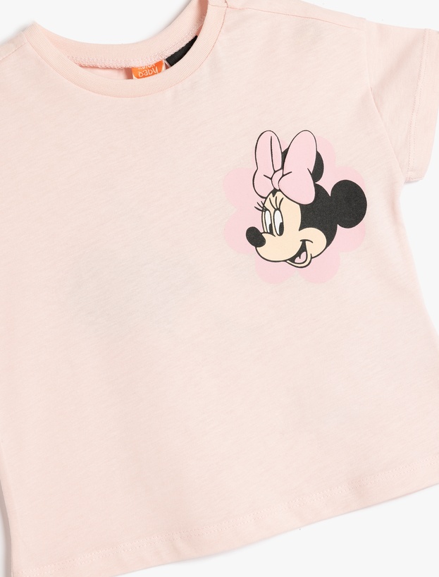 Minnie Mouse Baskılı Lisanslı Kısa Kollu Pamuklu Tişört_2