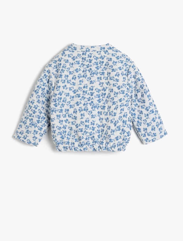 Kız Bebek Fermuarlı Uzun Kollu Çiçekli Mevsimlik Ceket