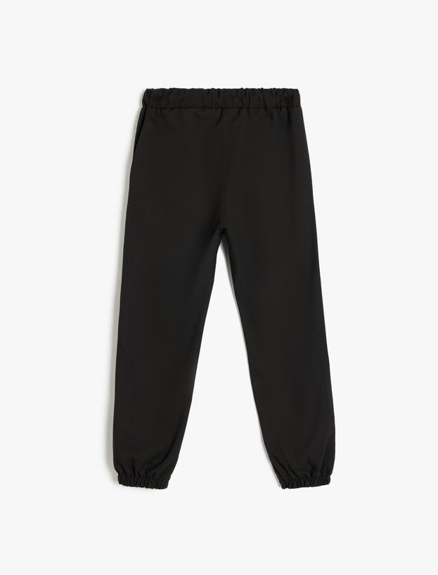 Standart Bel Cepli Düğme Detaylı Basic Jogger Pantolon_1