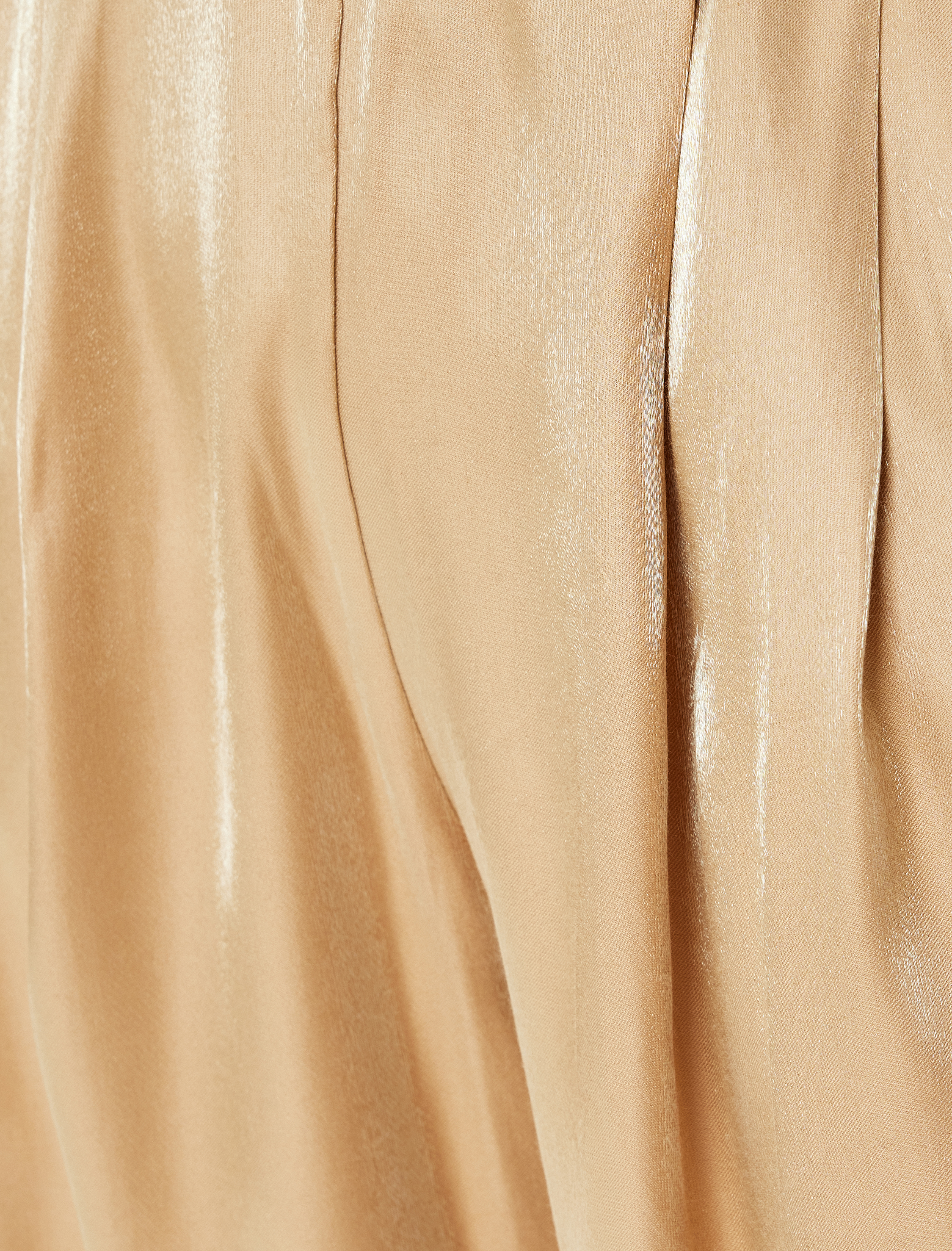   Cepli Pile Detaylı Yüksek Bel Palazzo Saten Pantolon