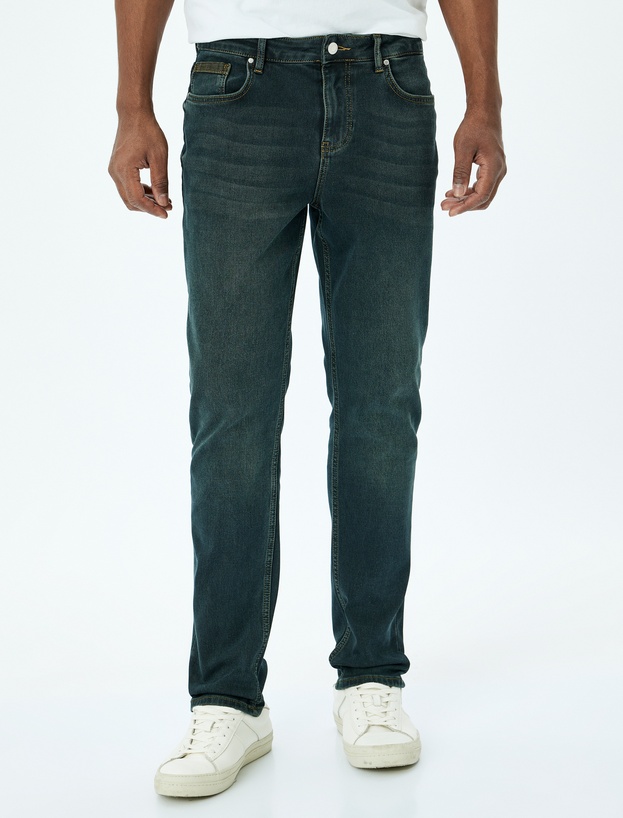Normal Bel Düğmeli Slim Fit Kot Pantolon - Mark Jean_2