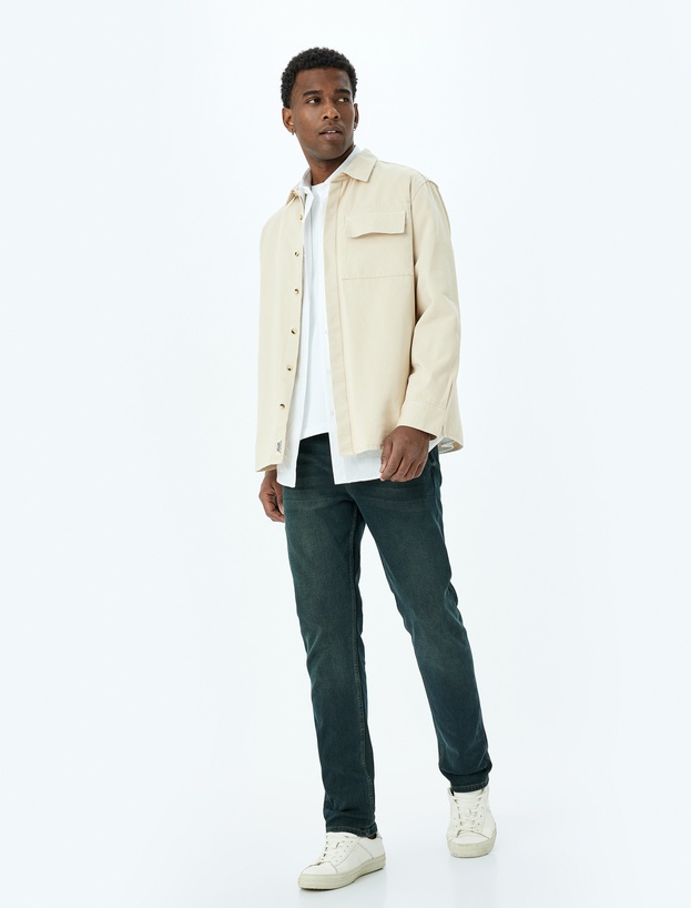 Normal Bel Düğmeli Slim Fit Kot Pantolon - Mark Jean_1