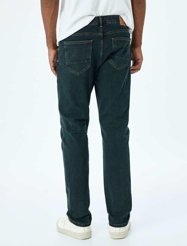 Normal Bel Düğmeli Slim Fit Kot Pantolon - Mark Jean_3
