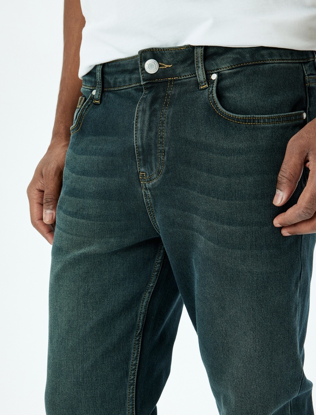 Normal Bel Düğmeli Slim Fit Kot Pantolon - Mark Jean_4