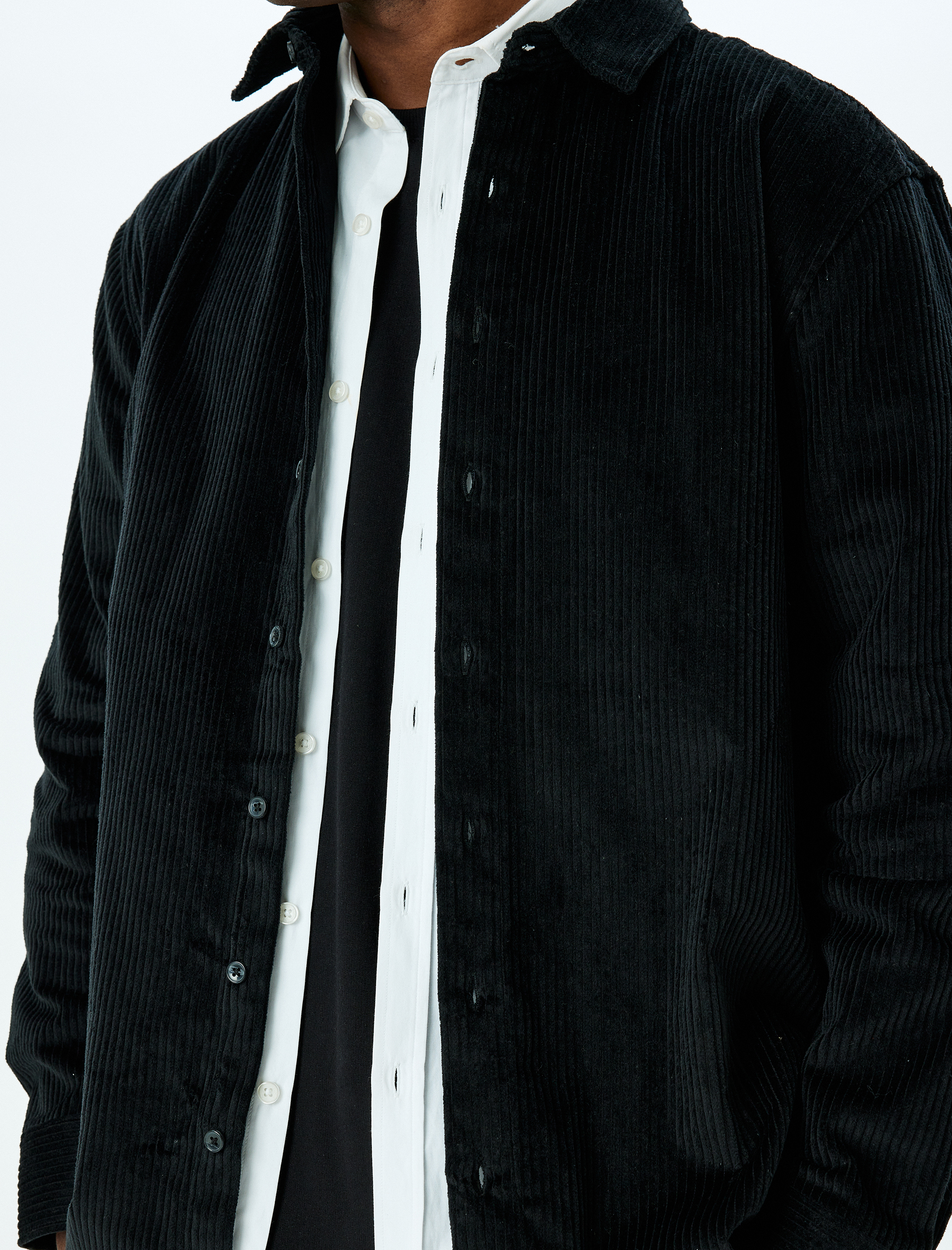   Uzun Kollu Regular Fit Pamuklu Fitilli Kadife Gömlek