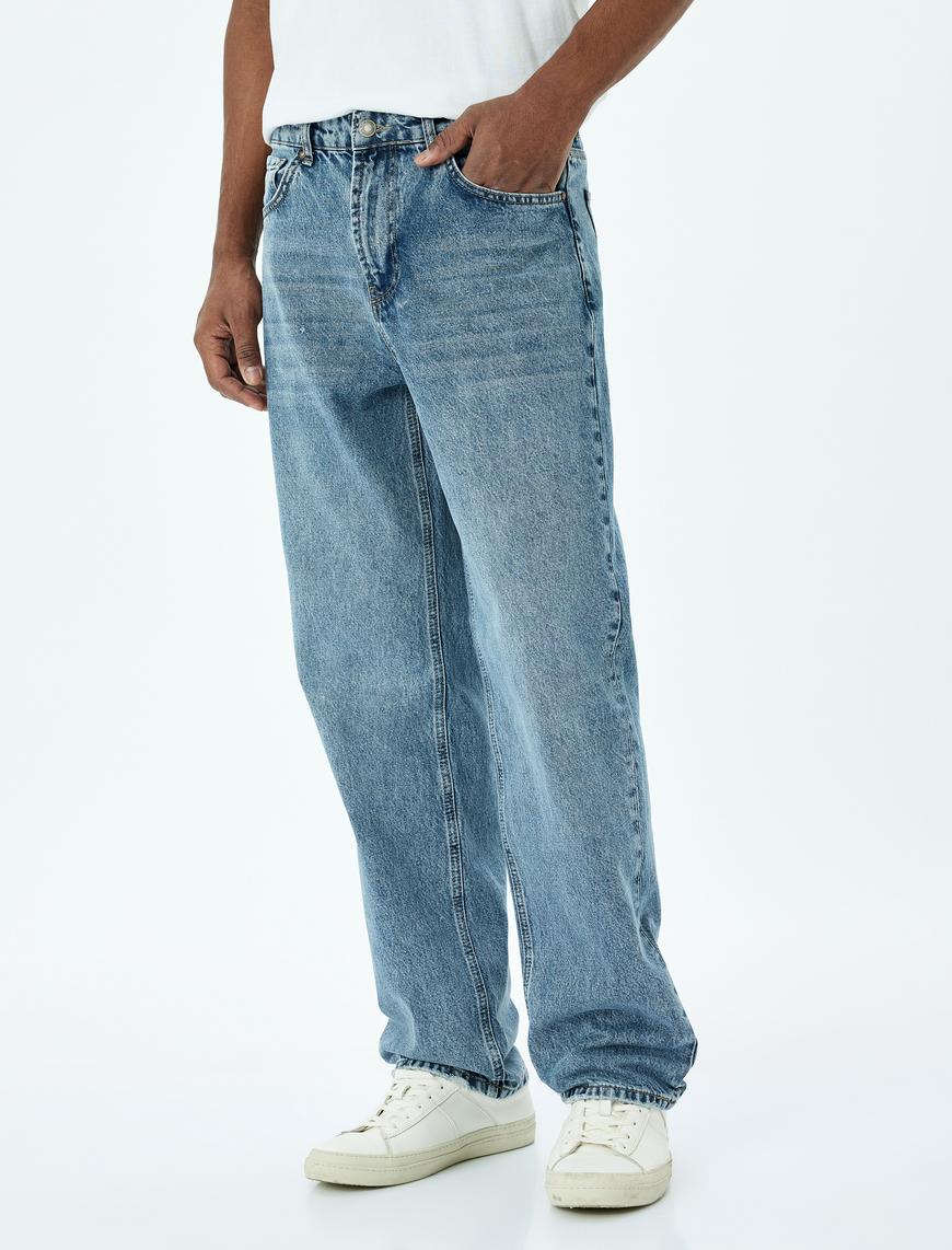   Normal Bel Straight Fit Kot Pantolon - Mark Jean