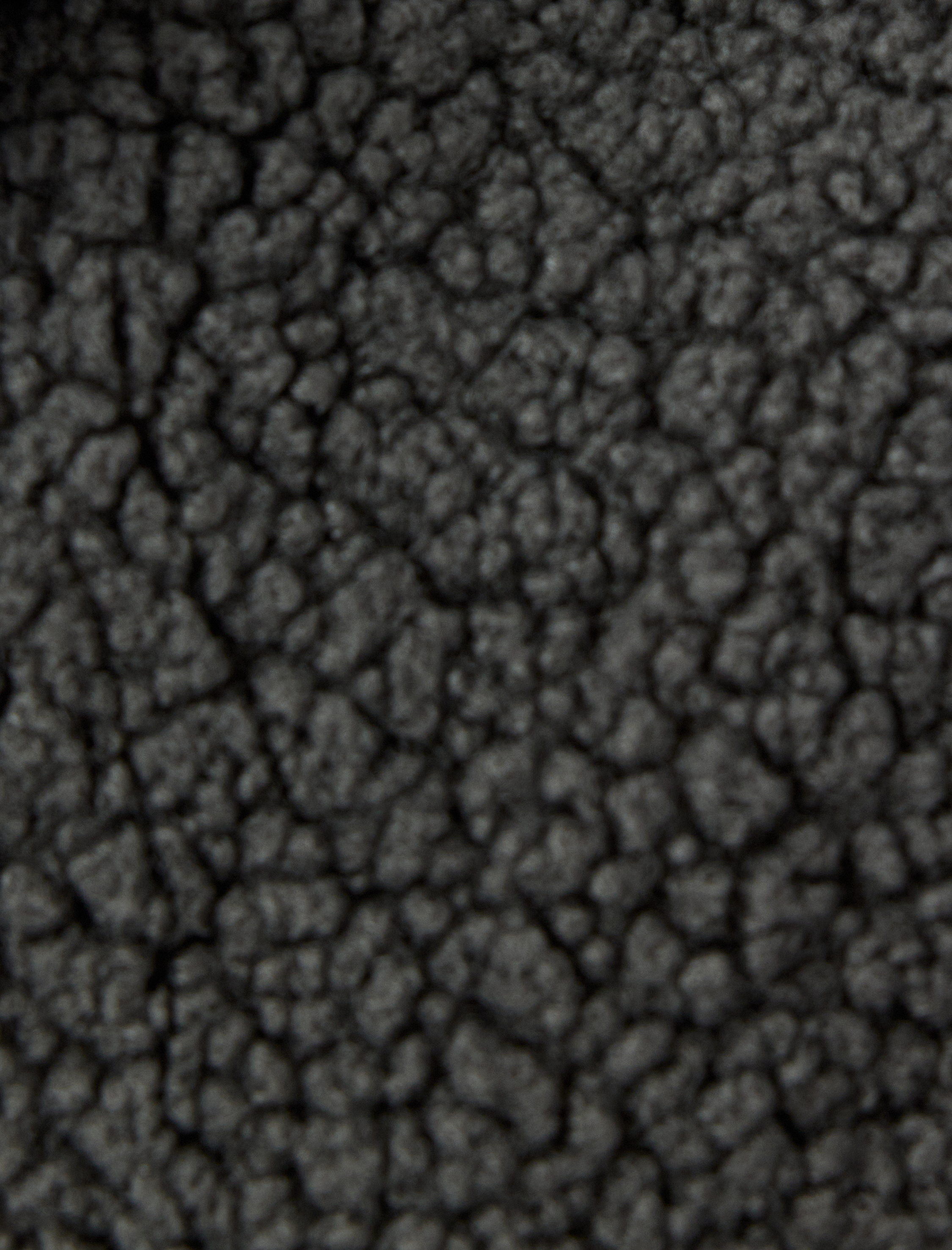 Dik Yaka Cep Detaylı Fermuarlı Peluş Ceket