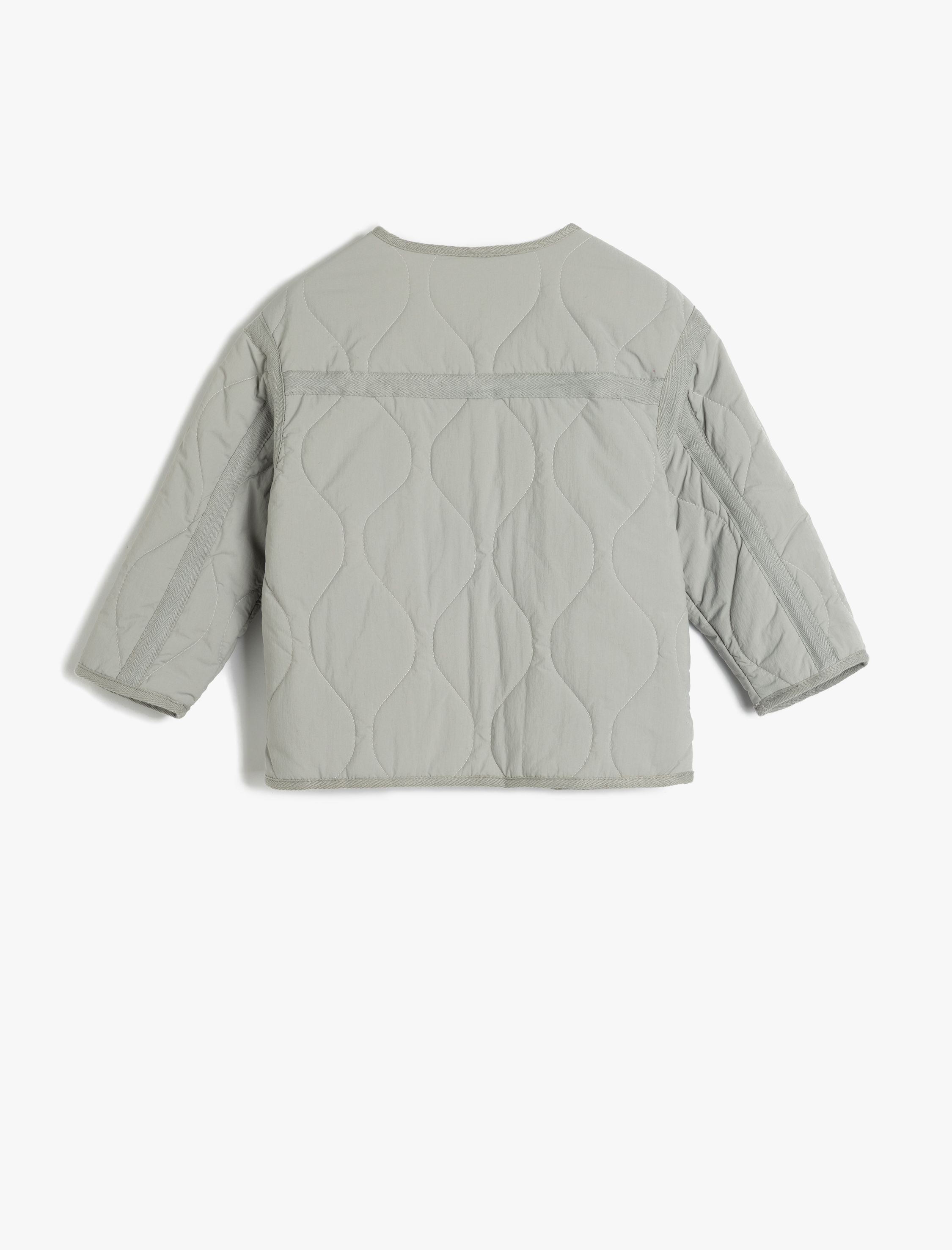  Kız Bebek Kapitone Cepli Bisiklet Yaka Uzun Kollu Ceket