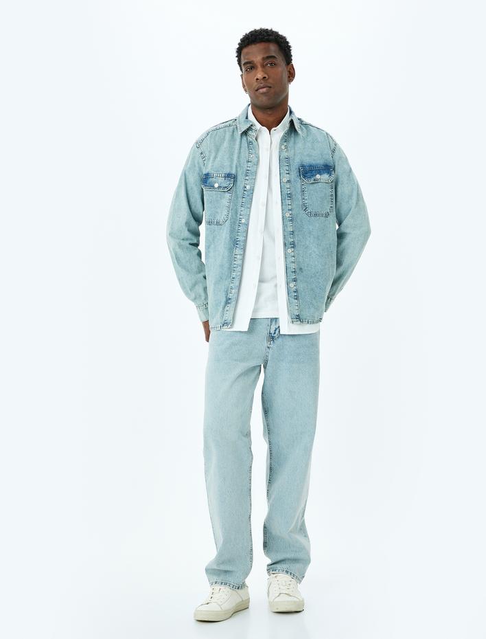  Normal Bel Vintage Straight Fit Kot Pantolon