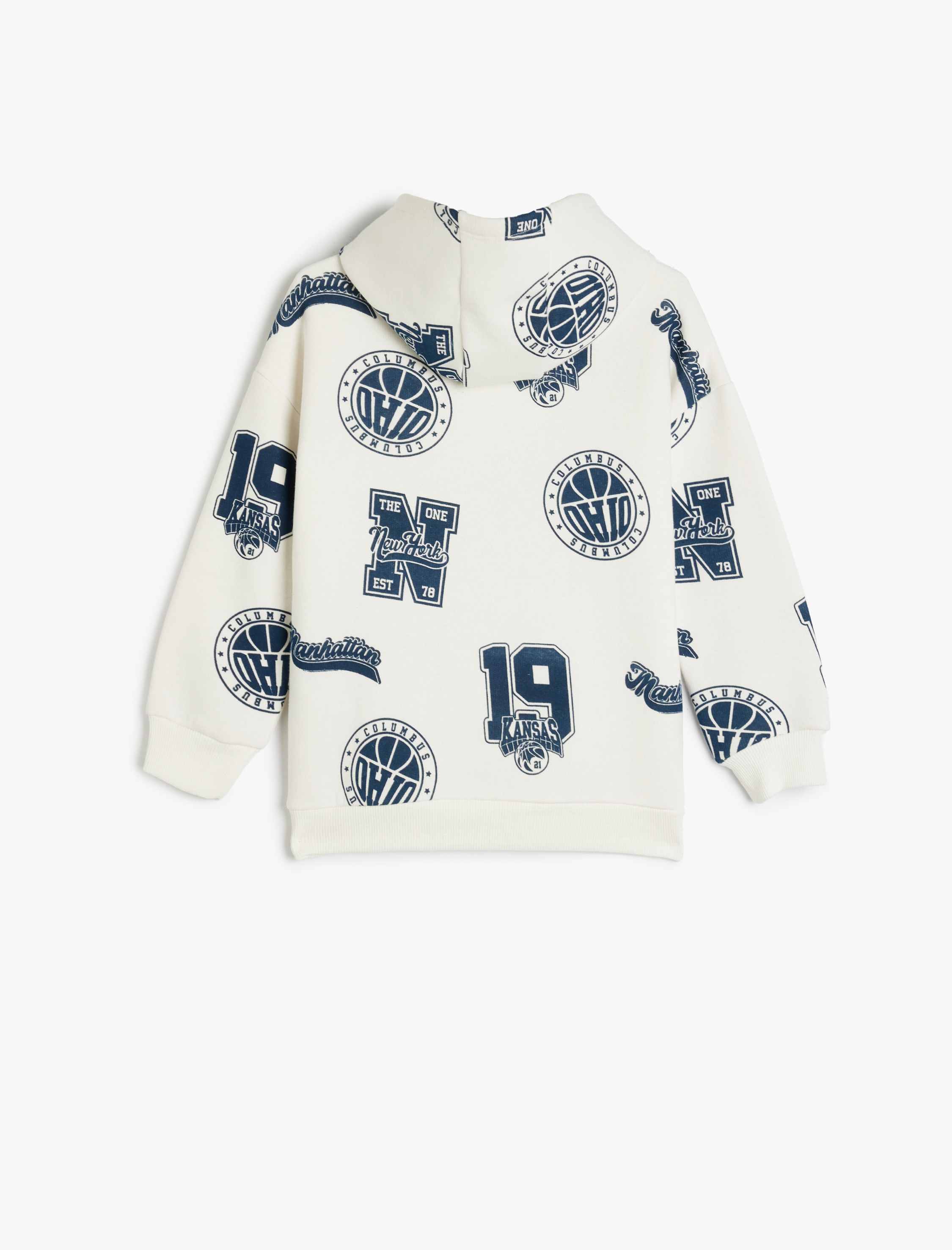  Erkek Çocuk Kapşonlu Sweatshirt Kanguru Cepli Baskılı Uzun Kollu Pamuklu Şardonlu