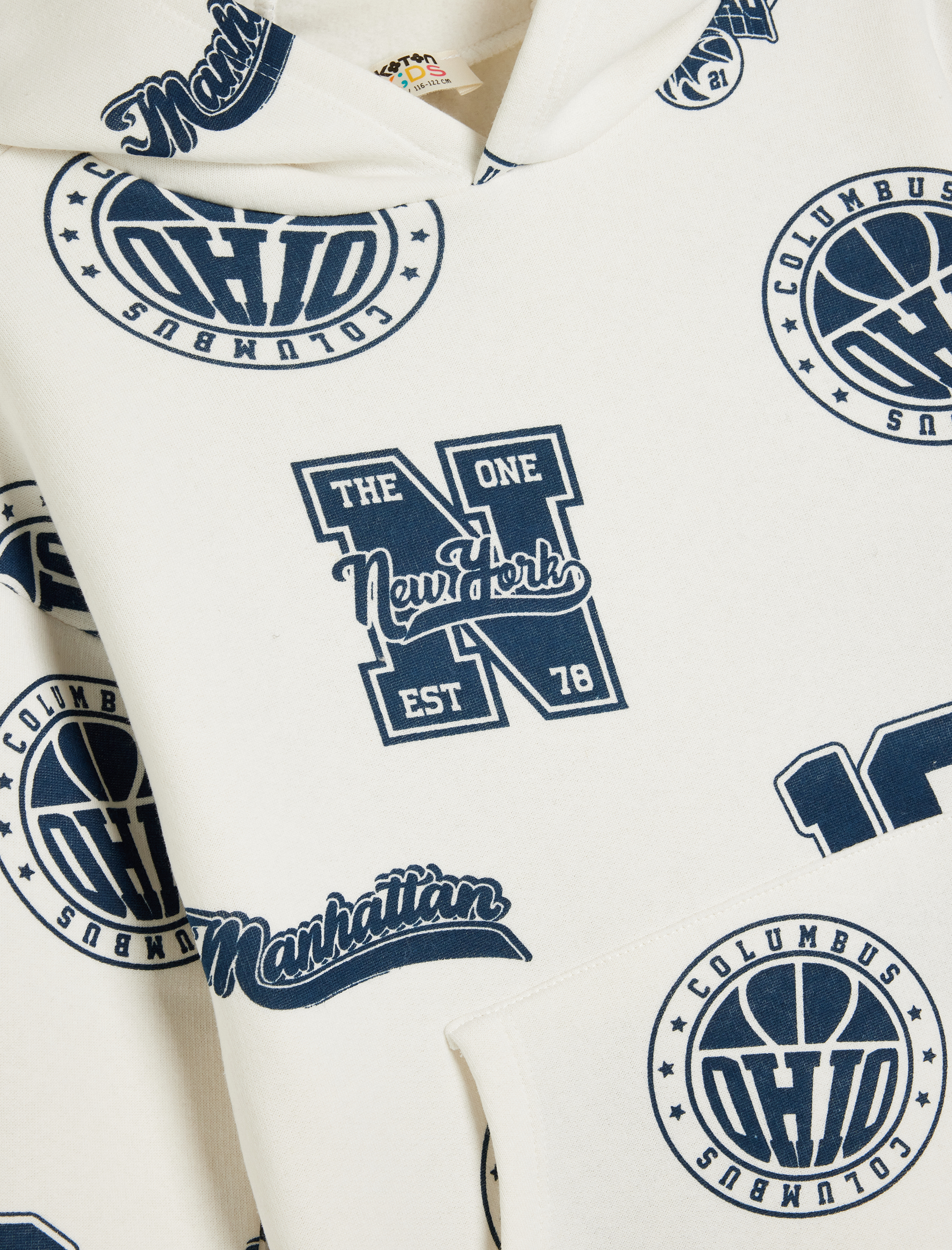  Erkek Çocuk Kapşonlu Sweatshirt Kanguru Cepli Baskılı Uzun Kollu Pamuklu Şardonlu