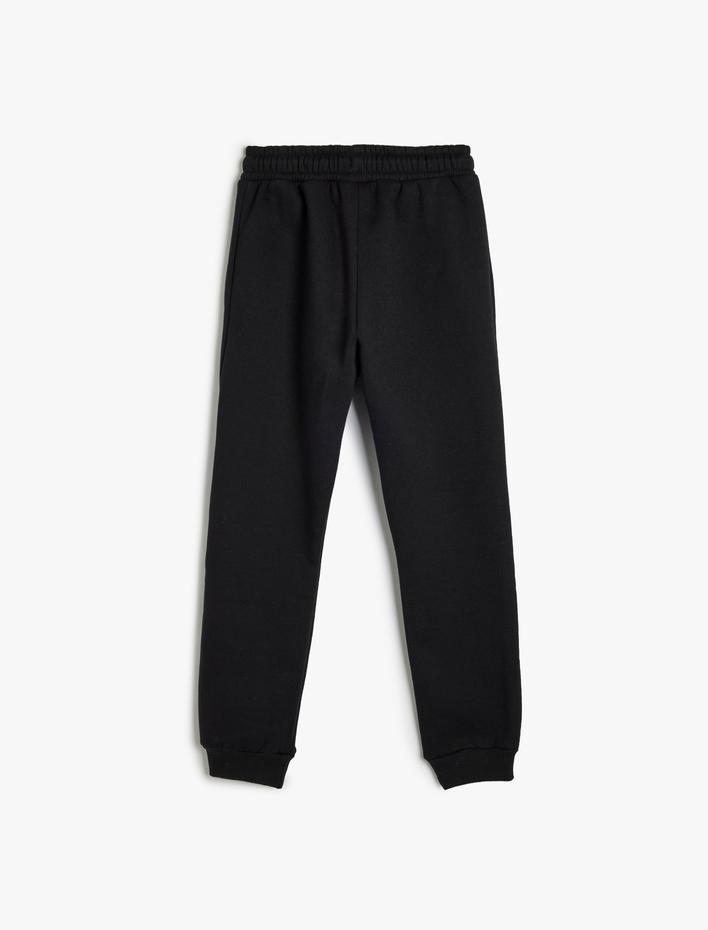 Erkek Çocuk Şardonlu Beli Bağcıklı Cep Detaylı Basic Jogger Eşofman Altı
