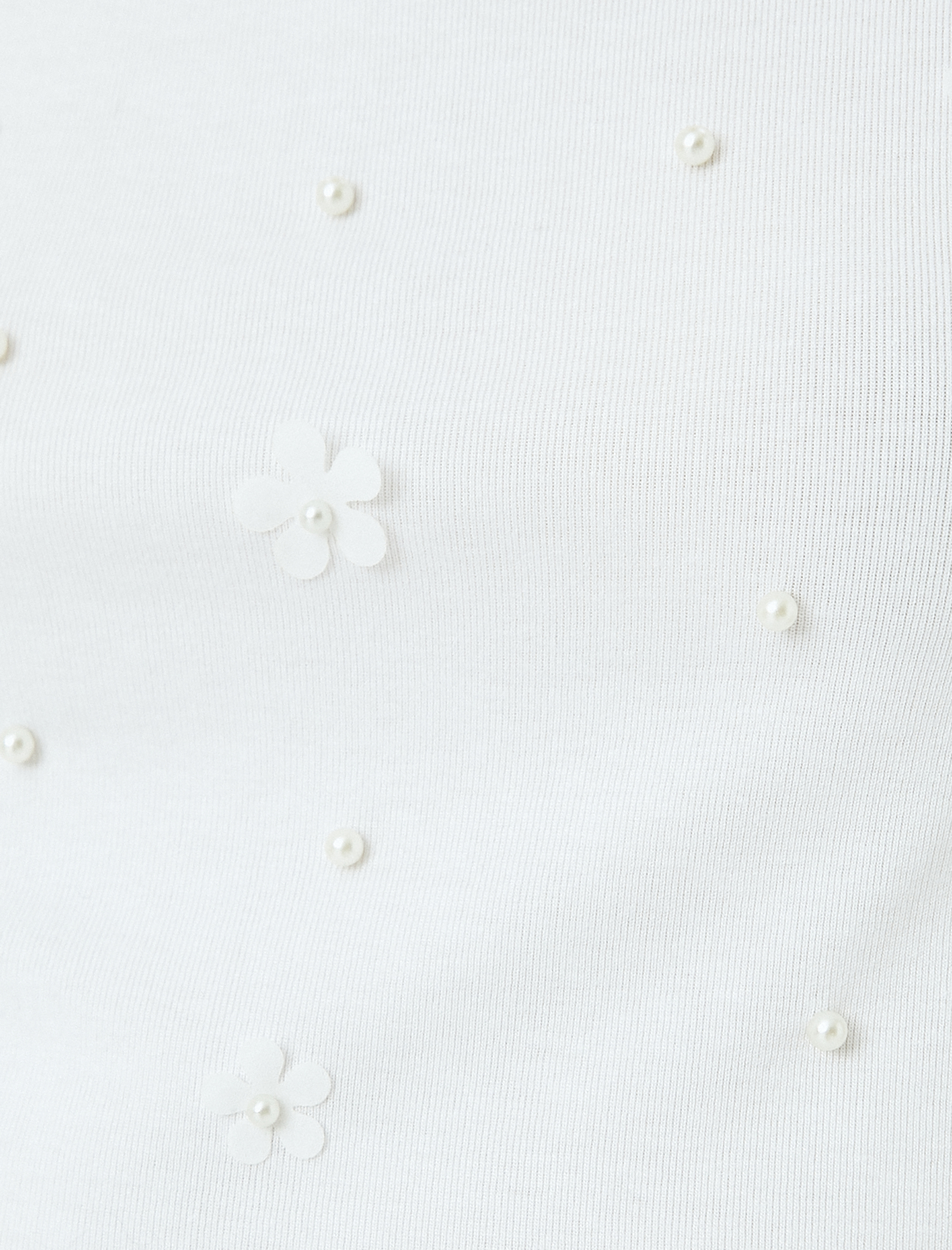   Aplikeli Kısa Kollu Slim Fit Bisiklet Yaka Crop Tişört