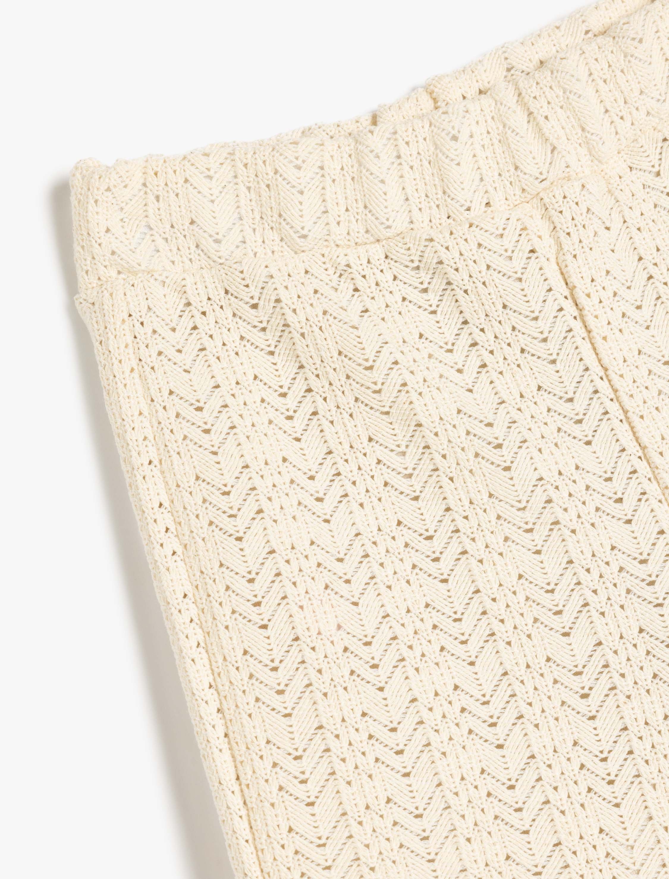  Kız Çocuk Düz Örgü Desenli Kroşe Mini Şort