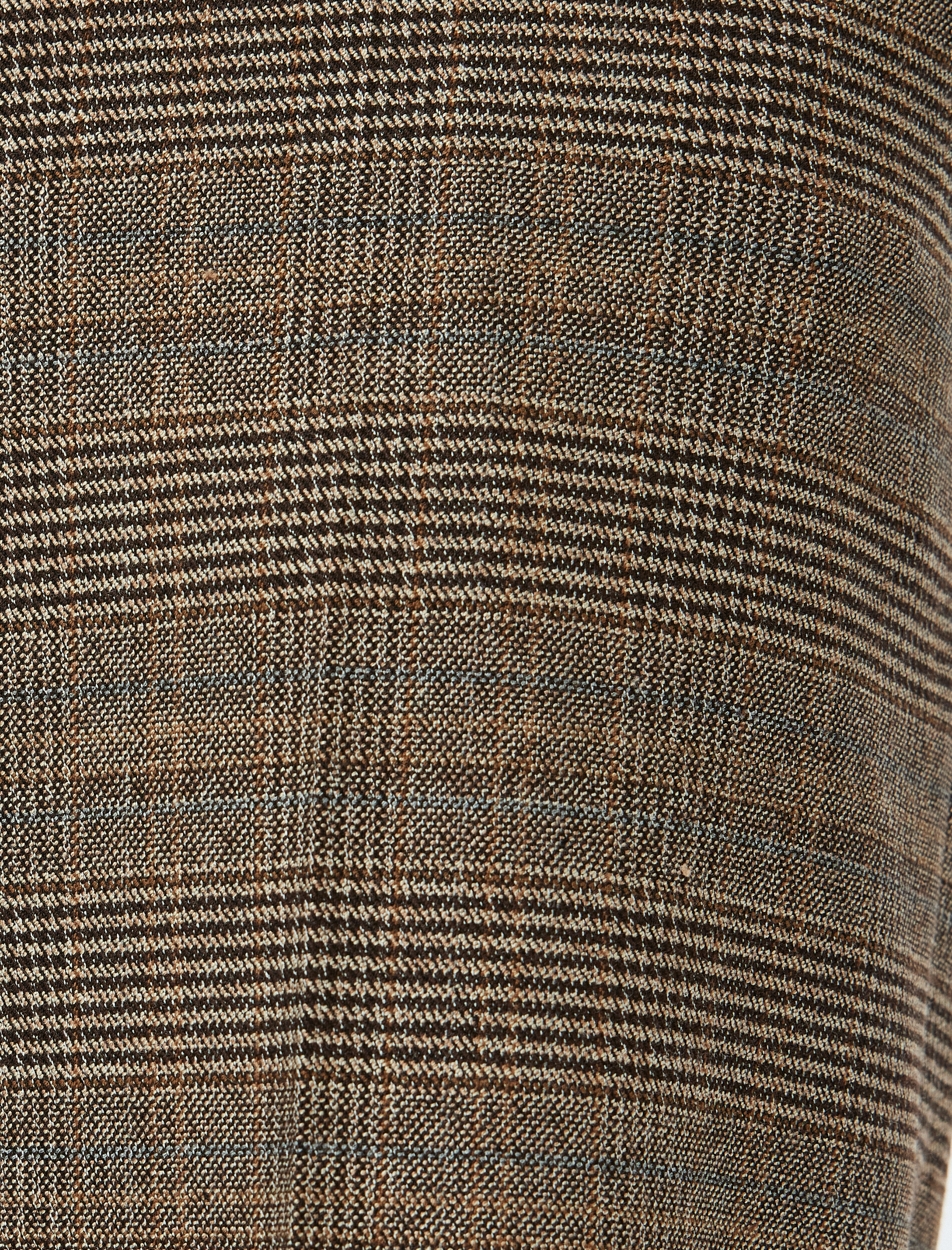   Ekose Desenli Cepli Yüksek Bel Geniş Paça Kumaş Pantolon