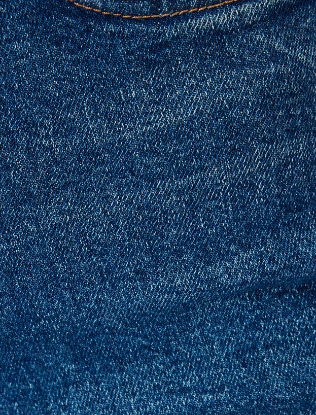 Yüksek Bel Slim Fit İspanyol Paça Kot Pantolon  -  Flare Jean_5