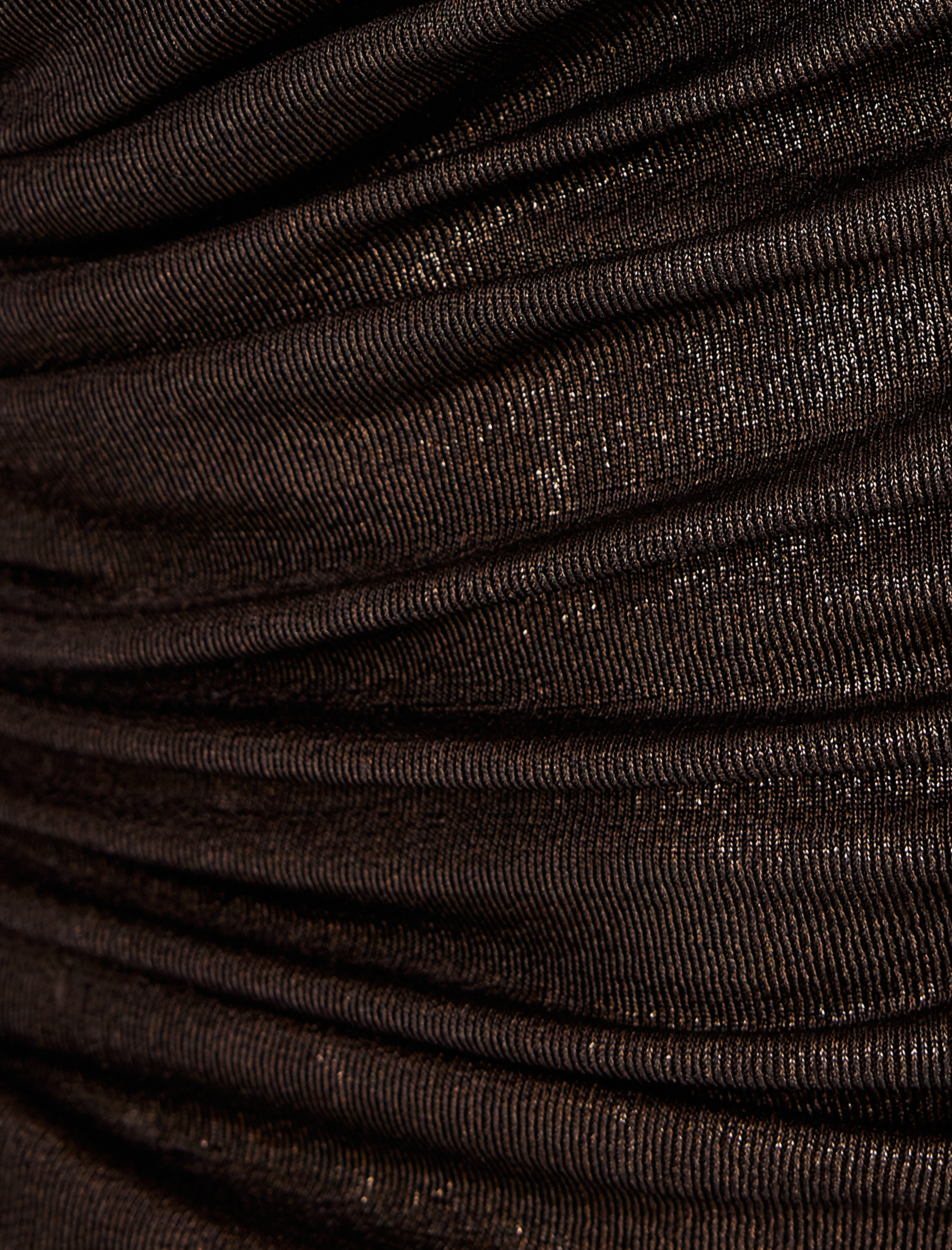 Pencere Detaylı Bisiklet Yaka Simli Bodycon Elbise