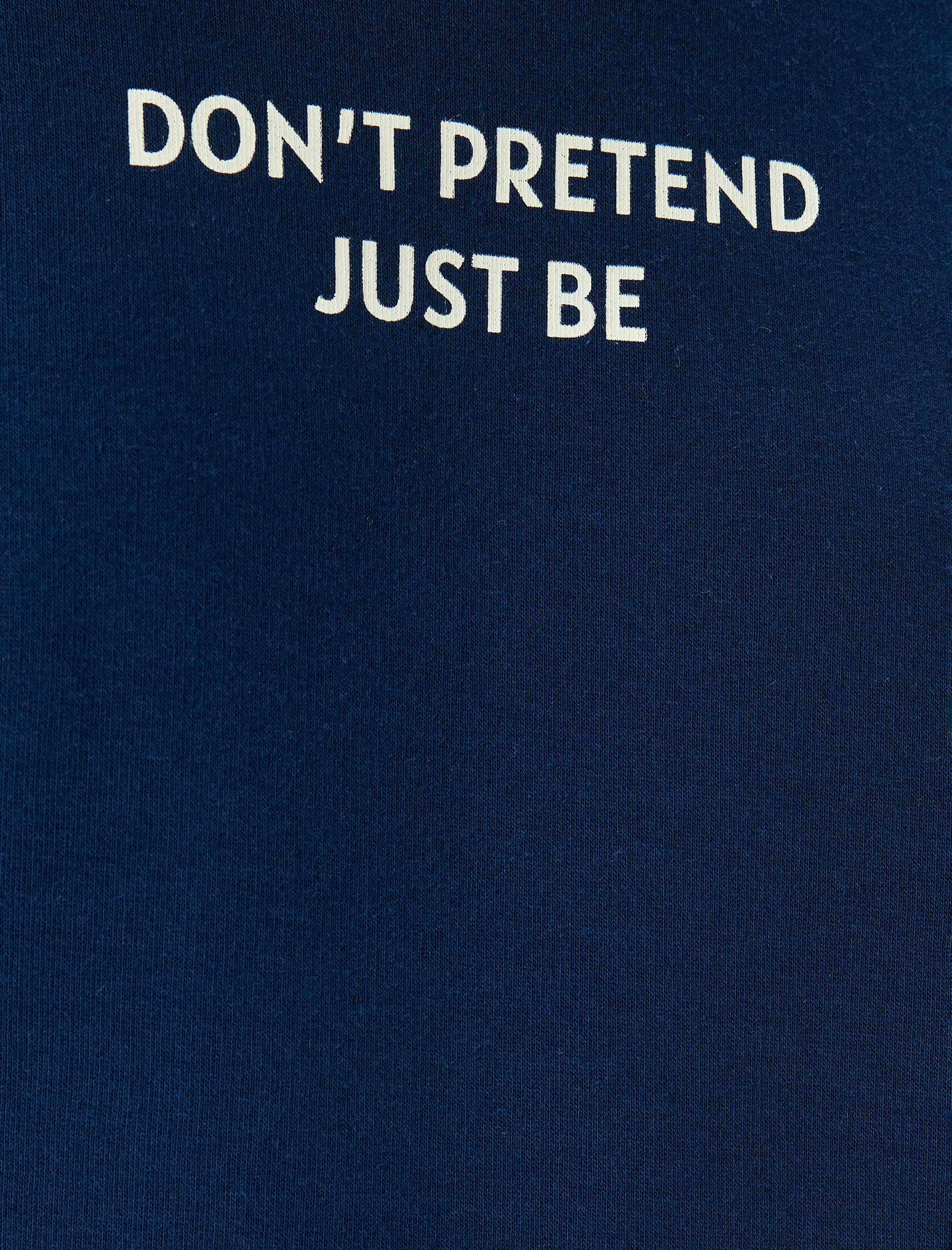   Şardonlu Slogan Baskılı Oversize Bisiklet Yaka Sweatshirt